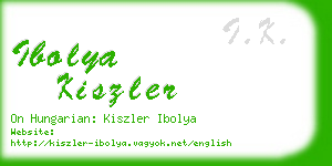 ibolya kiszler business card